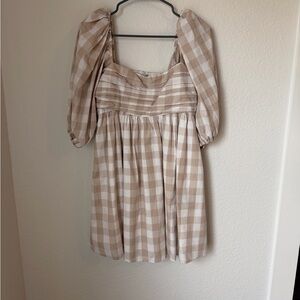 Abercrombie & Fitch Tan Plaid Dress